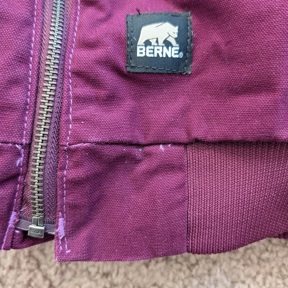 Berne Plum Purple Hooded Jacket Size Youth Large (14-16) - Picture 8 of 11